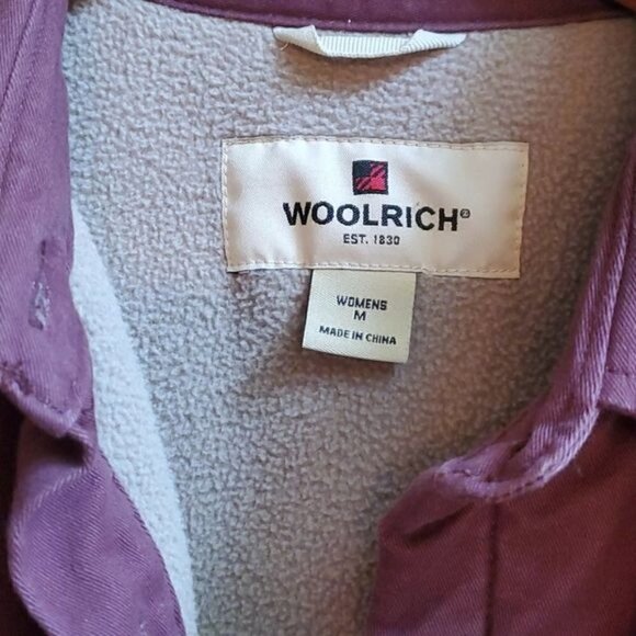 Woolrich Lined Purple Long Sleeve Casual Button Down Sz L Shacket - Picture 2 of 7